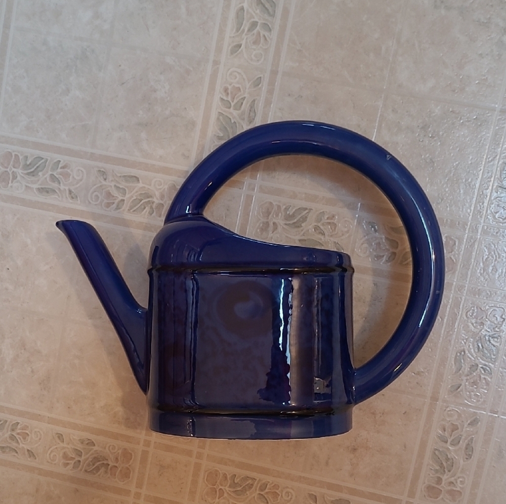 Blue Ceramic Watering Can